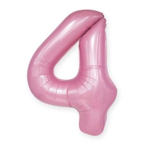 Фолиев балон Цифра 4, 100 см, розов