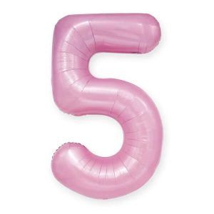 Фолиев балон Цифра 5, 100 см, розов