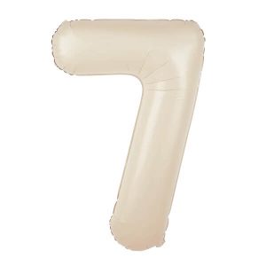 Фолиев балон цифра 7, кремав, 100 см