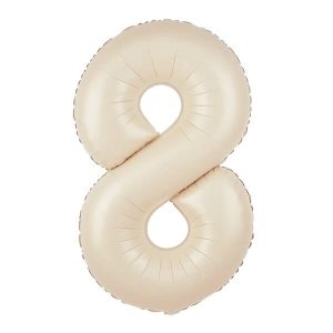 Фолиев балон цифра 8, кремав, 100 см
