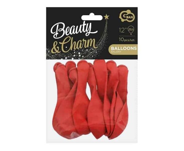 Балони Beauty & Charm, пастелни червени, 10 бр. – Изображение 3