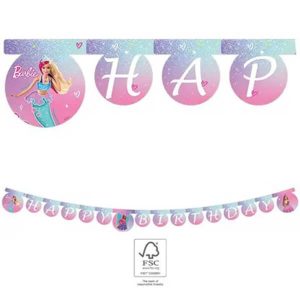 Банер надпис BARBIE - Happy Birthday, 200 cm