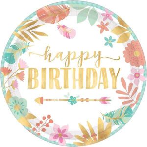 Чинии Boho Birthday Girl, 17,7 см, 8 броя