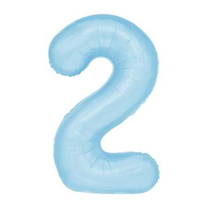 Фолиев балон цифра 2, светлосин, 100 см