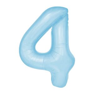Фолиев балон цифра 4, светлосин, 100 см