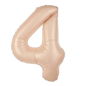 Фолиев балон цифра 4, карамел, 100 см