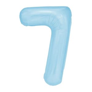 Фолиев балон цифра 7, светлосин, 100 см