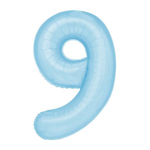 Фолиев балон цифра 9, светлосин, 100 см