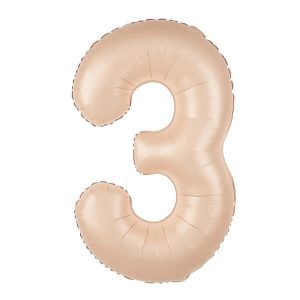 Фолиев балон цифра 3, карамел, 100 см