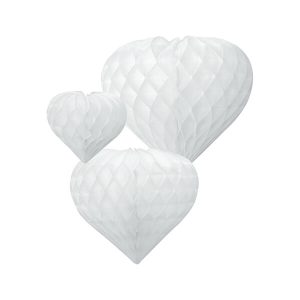 Декоративни розетки 3 СЪРЦА, бели - (26, 19, 12 см)