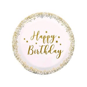 Картонени чинии Happy Birthday, 22,5 cm, 10 броя