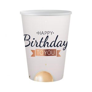 Парти чаши Happy Birthday, 250 ml, 6 броя