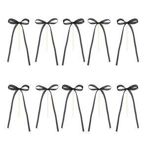Топери за торта черни панделки, 10 броя
