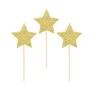 Топери Звезди с блясък, злато, 6 броя