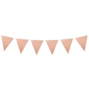 Банер гирлянда розово злато, флагчета, 180см