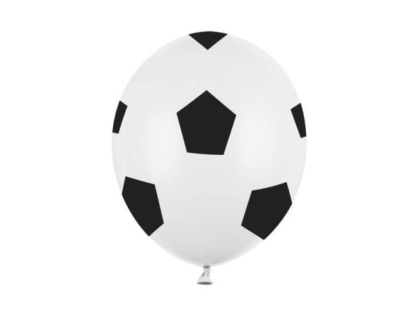 Балони Football, 30 cm, 6 броя, чисто бели