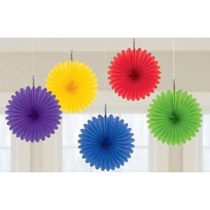 Цветна декорация Ветрило, Rainbow, 5 броя розетки