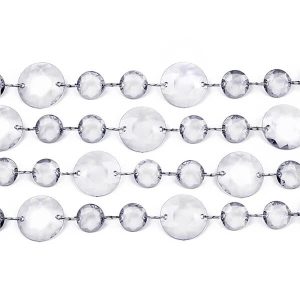 Декоративни кристали, Кристален гирлянд, безцветен, 1м