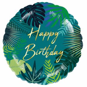 Фолиев балон Happy Birthday Tropical, 43 см