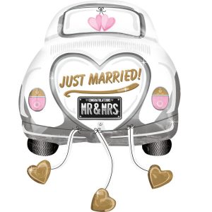 Фолиев балон Just Married Wedding Car, 58 cm x 79 cm, опакован