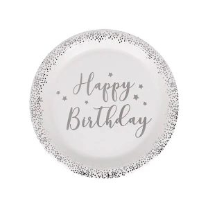 Картонени чинии Happy Birthday, 22,5 cm, 10 броя