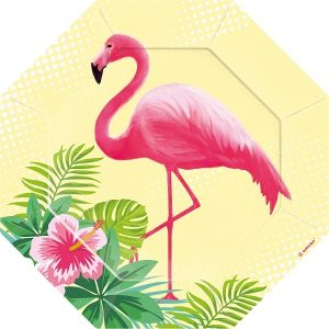 Картонени чинии Flamingo Paradise, 18 х 18 cm