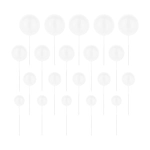Комплект топери бели топки, мат, 20 броя
