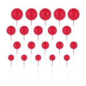 Комплект топери червени топки, мат, 20 броя