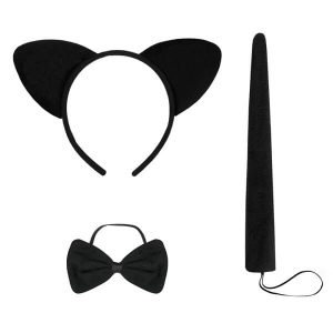 Аксесоари за костюм черна Котка, плюш