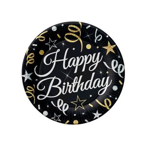Парти чинии B&C Happy Birthday, FSC сертификат, 18 см, 6 бр.