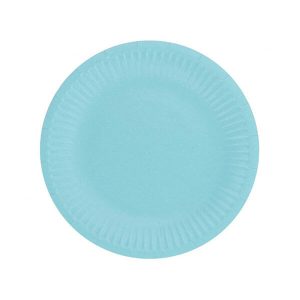 Парти чинии едноцветни, светлосини, 18 cm, 6 броя