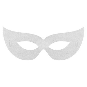 Парти маски, домино за лице, сребърни, 4 броя