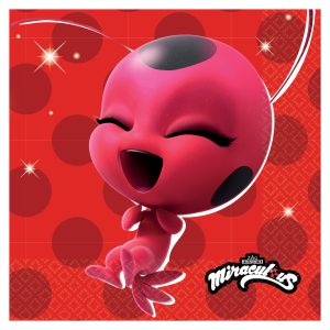 Парти салфетки Miraculous Zag Ladybug, 33x33 см, 16 броя