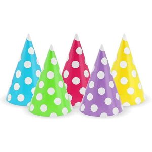 Парти шапки с точки, микс 5 броя