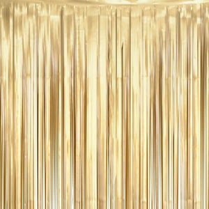 Парти завеса Deco, ресни, светло злато, мат, 100х200см