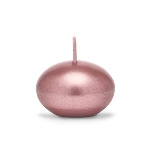 Плаваща свещ за декорация на маса, металик, розово злато, 4 см