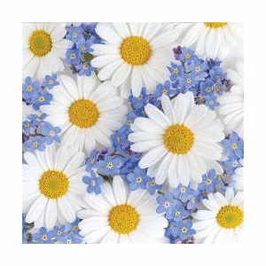 Хартиени салфетки Maki, бели маргарити, 20 броя