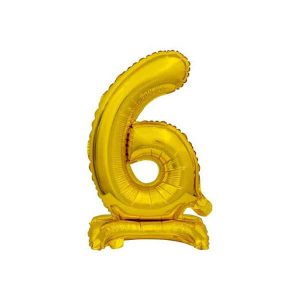 Балон фолиев стояща Цифра 6, B&C, злато, 38 cm