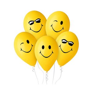 Балони жълти усмивки Gemar, 5 броя