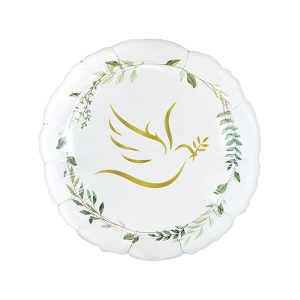 Фолиев балон Гълъб с листа, кръгъл, 18"