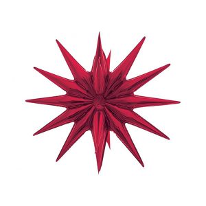 Фолиев балон Звезда 3D, 50х46 см, червен