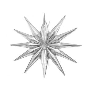 Фолиев балон Звезда 3D, 50х46 см, сребро