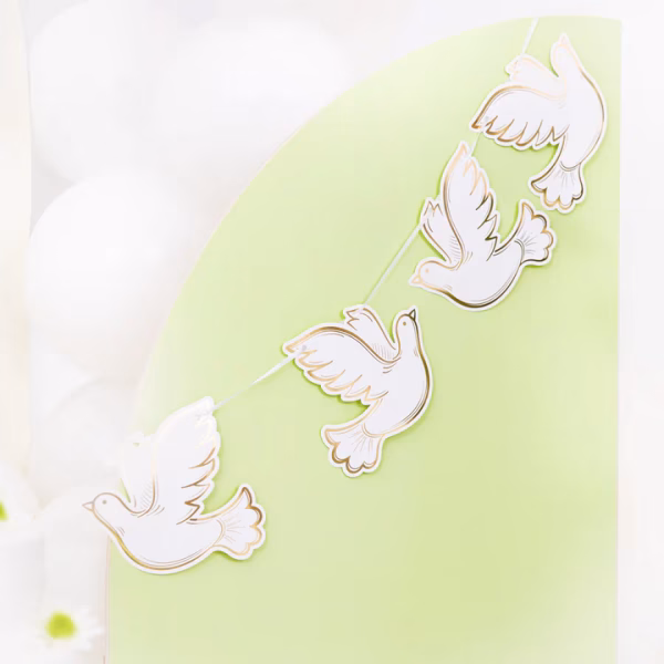 Гирлянд за кръщене Гълъби, 180см – Изображение 3