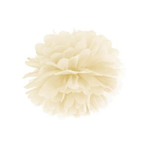 Хартиен помпон за украса, крем, 35см