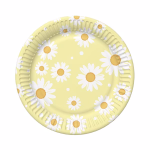Парти чинии Маргаритки, жълти, 18 cm, 6 броя