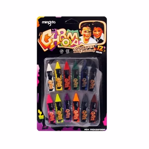 Пастели за лице и тяло, 12 цвята, блистер