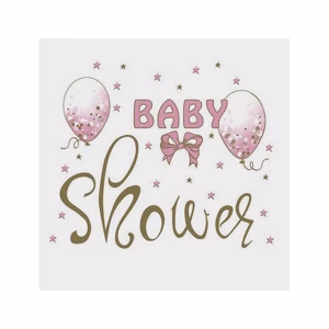 Салфетки Baby Shower розови, 33 x 33 см, 20 броя