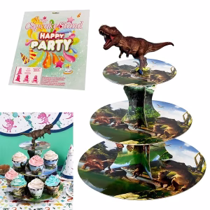 Стойка за мъфини и сладкиши Динозавъри, три нива
