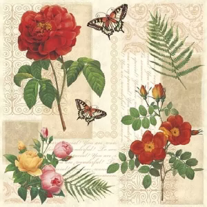 САЛФЕТКИ С ЦВЕТЯ FLOWERS, 33х33см, 20 броя, пакет