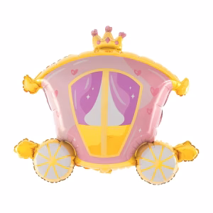 Фолиев балон Карета с корона, 74х63см